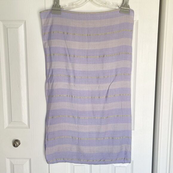 RISING TIDE Infinity Scarf Purple Striped Shiny - Picture 12 of 13